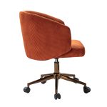 Ottaviano Rust Corduroy Mid-Century Modern Ergonomic Swivel Office Chair