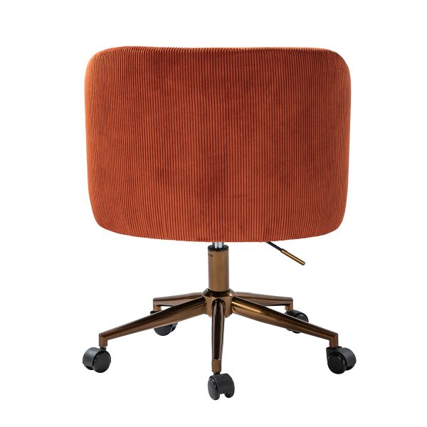 Ottaviano Rust Corduroy Mid Century Modern Ergonomic Swivel Office Chair 4