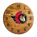 Ottawa Senators Oak Barrel Clock 4 Ottawa Senators Oak Barrel Clock