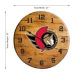 Ottawa Senators Oak Barrel Clock 6 Ottawa Senators Oak Barrel Clock