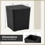 Outdoor Resin Storage End Table with Removable Lid and Wicker