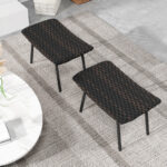 Outdoor Wicker Ottomans with Metal Legs for Patio (Set of 2) 9 Outdoor Wicker Ottomans with Metal Legs for Patio (Set of 2)