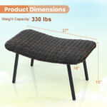 Outdoor Wicker Ottomans with Metal Legs for Patio (Set of 2) 11 Outdoor Wicker Ottomans with Metal Legs for Patio (Set of 2)