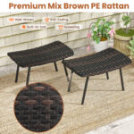 Outdoor Wicker Ottomans with Metal Legs for Patio (Set of 2) 14 Outdoor Wicker Ottomans with Metal Legs for Patio (Set of 2)
