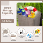 Outdoor Resin Storage End Table with Removable Lid and Wicker