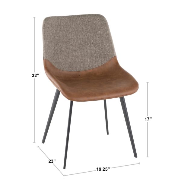 Outlaw Industrial Two Tone Accent Chairs BlackBrown Set of 2 16