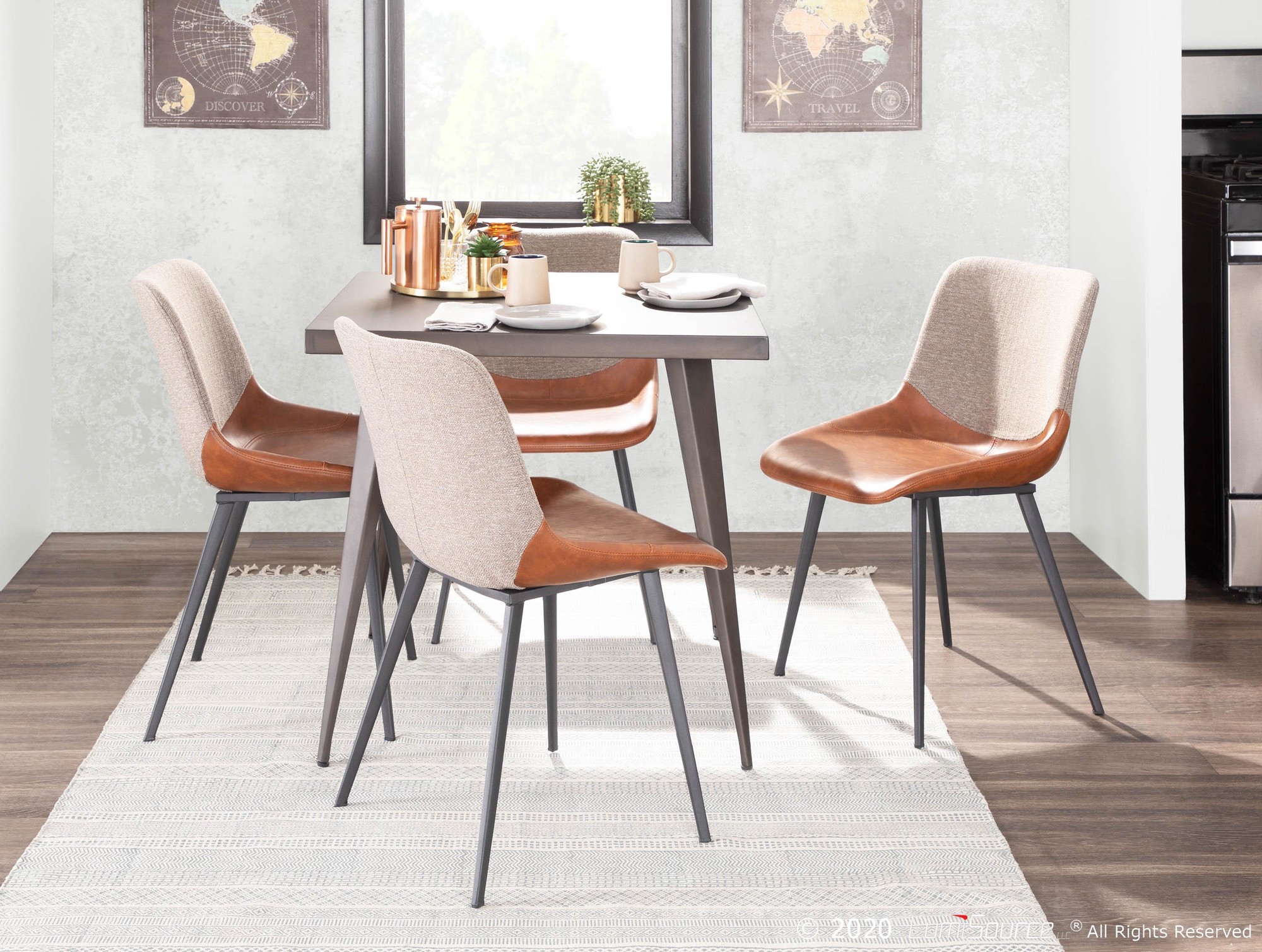 Outlaw Industrial Two-Tone Accent Chairs Black/Brown (Set of 2) 3 Outlaw Industrial Two-Tone Accent Chairs Black/Brown (Set of 2) - Image 3