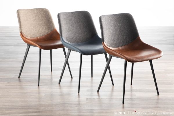 Outlaw Industrial Two Tone Accent Chairs BlackBrown Set of 2 3