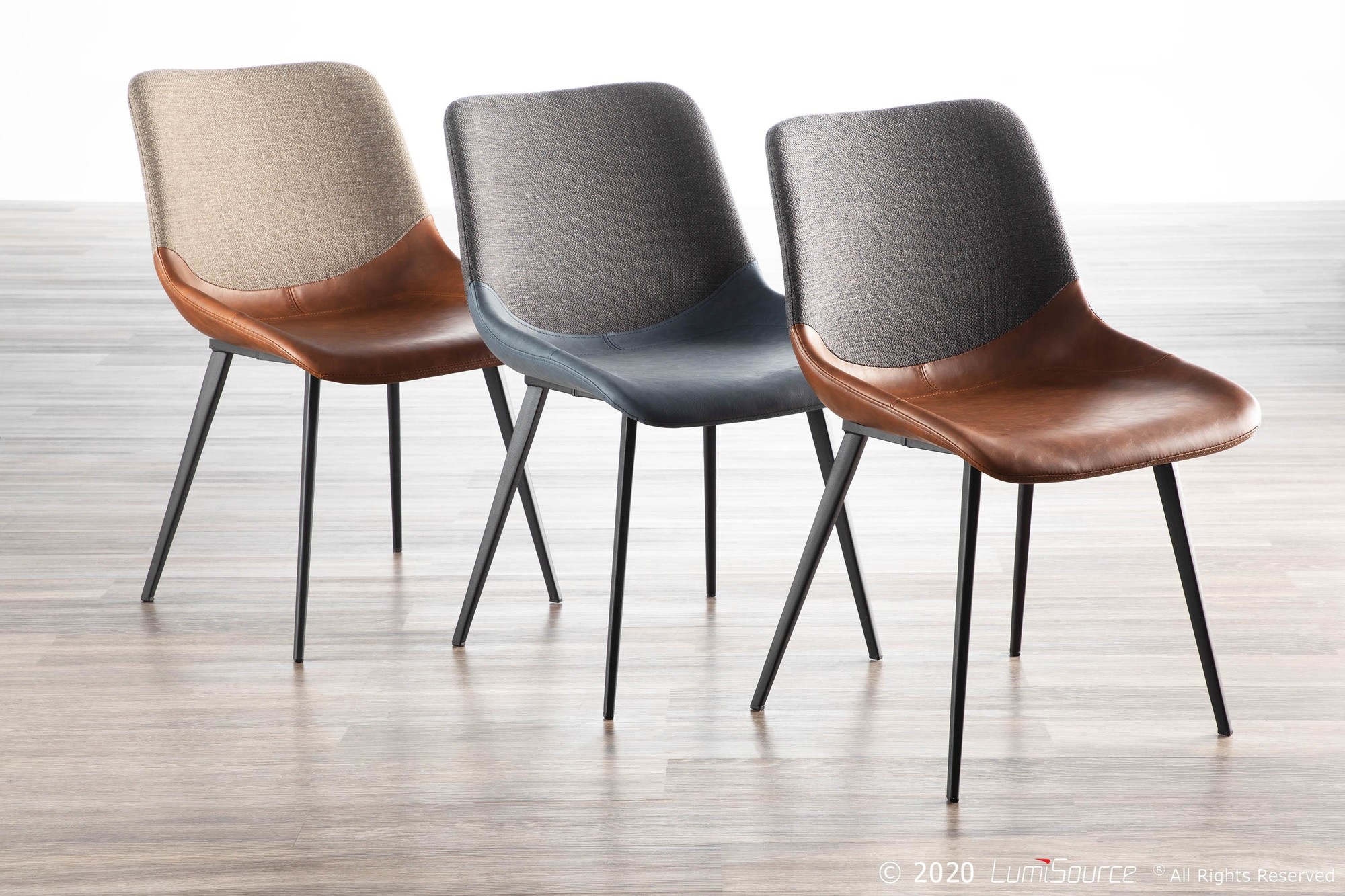 Outlaw Industrial Two-Tone Accent Chairs Black/Brown (Set of 2) 4 Outlaw Industrial Two-Tone Accent Chairs Black/Brown (Set of 2) - Image 4