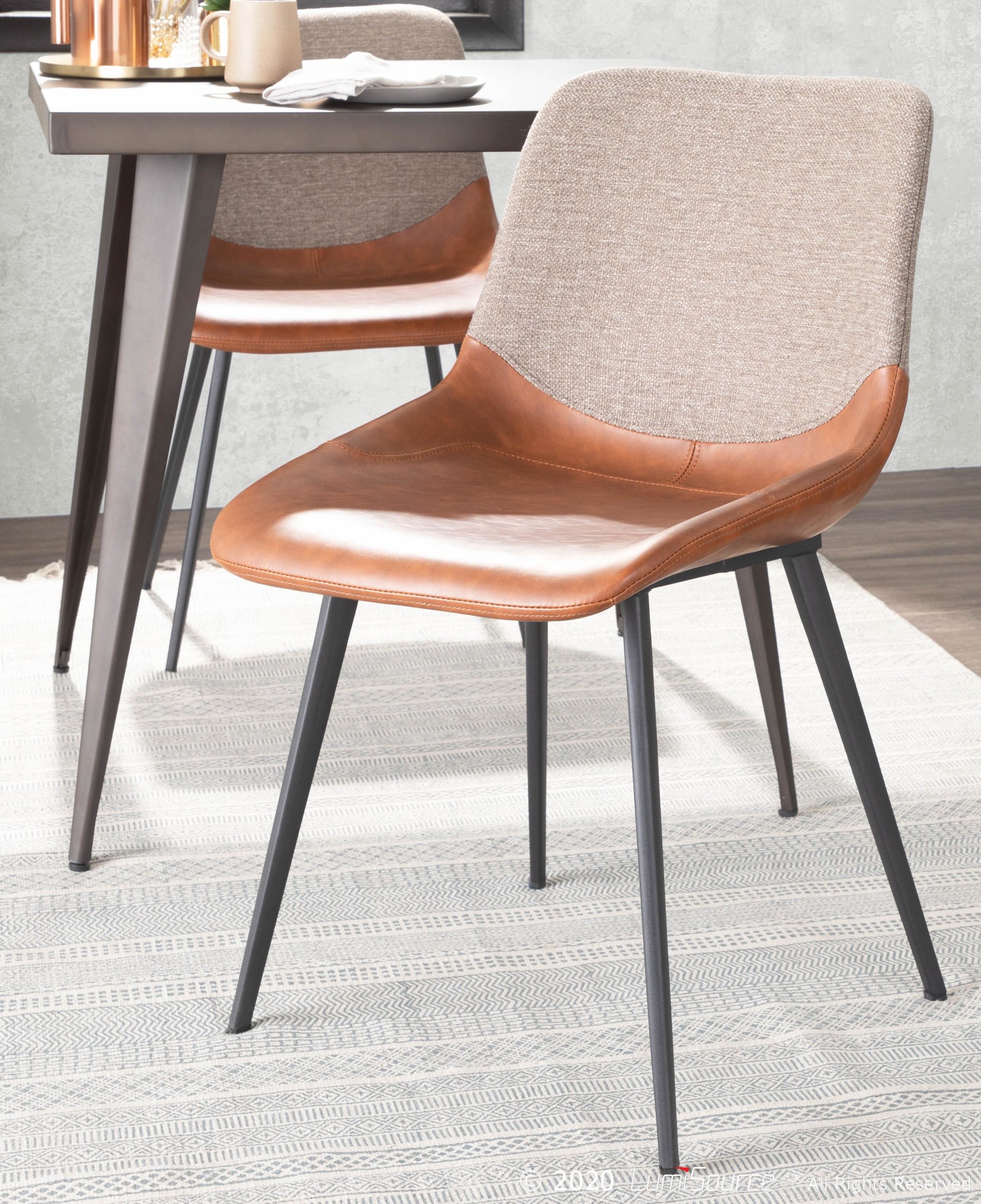 Outlaw Industrial Two-Tone Accent Chairs Black/Brown (Set of 2) 5 Outlaw Industrial Two-Tone Accent Chairs Black/Brown (Set of 2) - Image 5