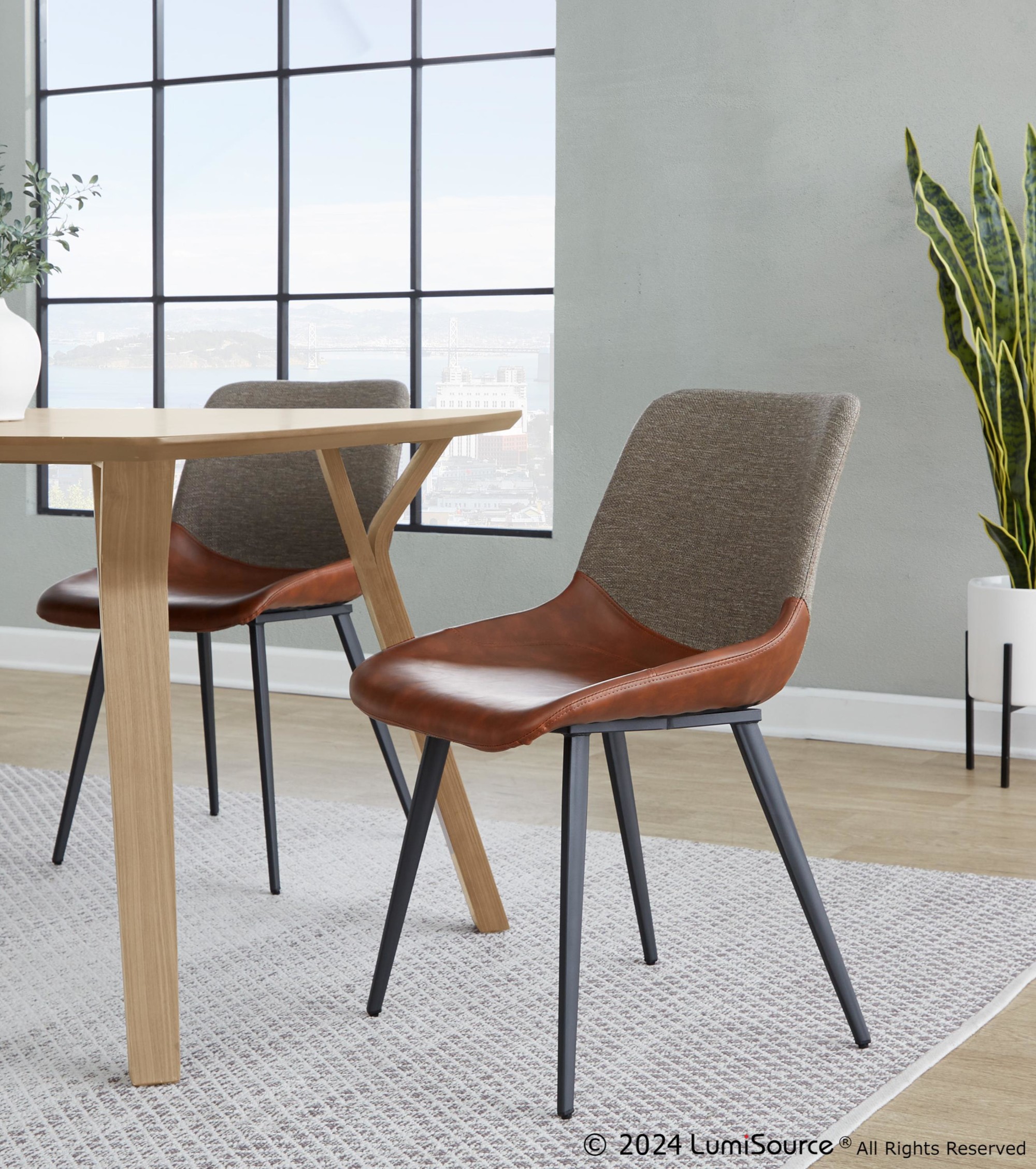 Outlaw Industrial Two-Tone Accent Chairs Black/Brown (Set of 2) 7 Outlaw Industrial Two-Tone Accent Chairs Black/Brown (Set of 2) - Image 7