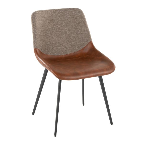 Outlaw Industrial Two Tone Accent Chairs BlackBrown Set of 2 9