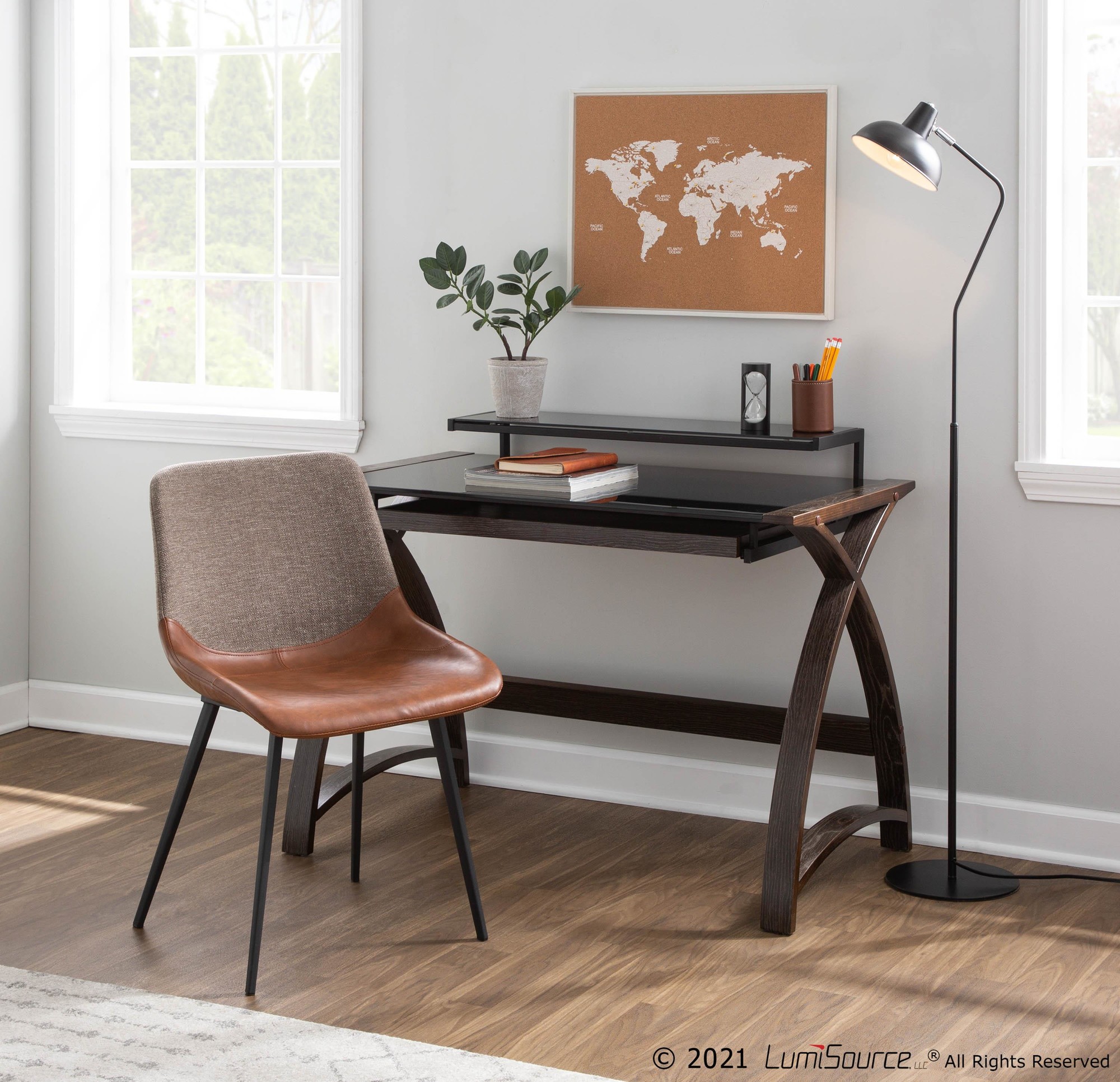 Outlaw Industrial Two-Tone Accent Chairs Black/Brown (Set of 2) 1 Outlaw Industrial Two-Tone Accent Chairs Black/Brown (Set of 2)