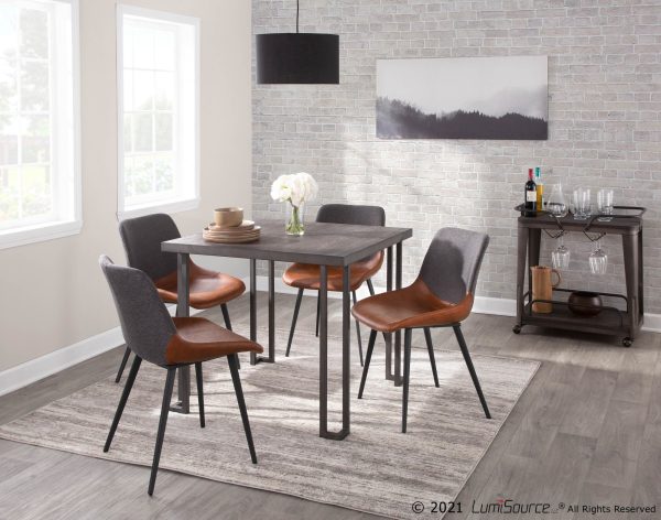 Outlaw Industrial Two Tone Dining Accent Chairs BrownGrey Set of 2 1