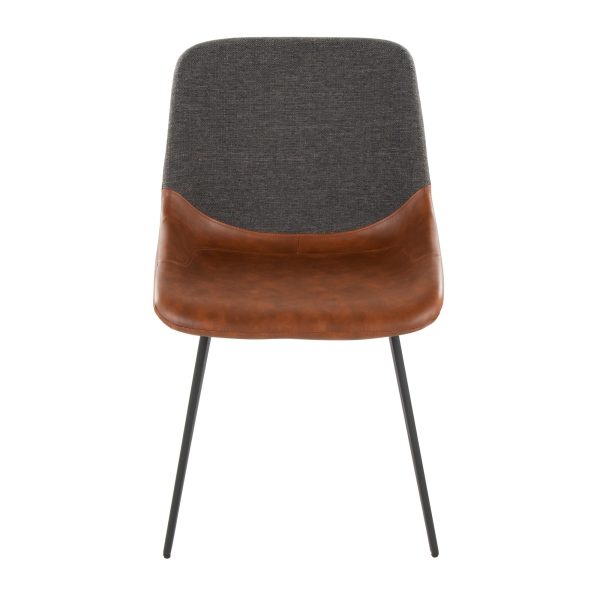 Outlaw Industrial Two Tone Dining Accent Chairs BrownGrey Set of 2 13