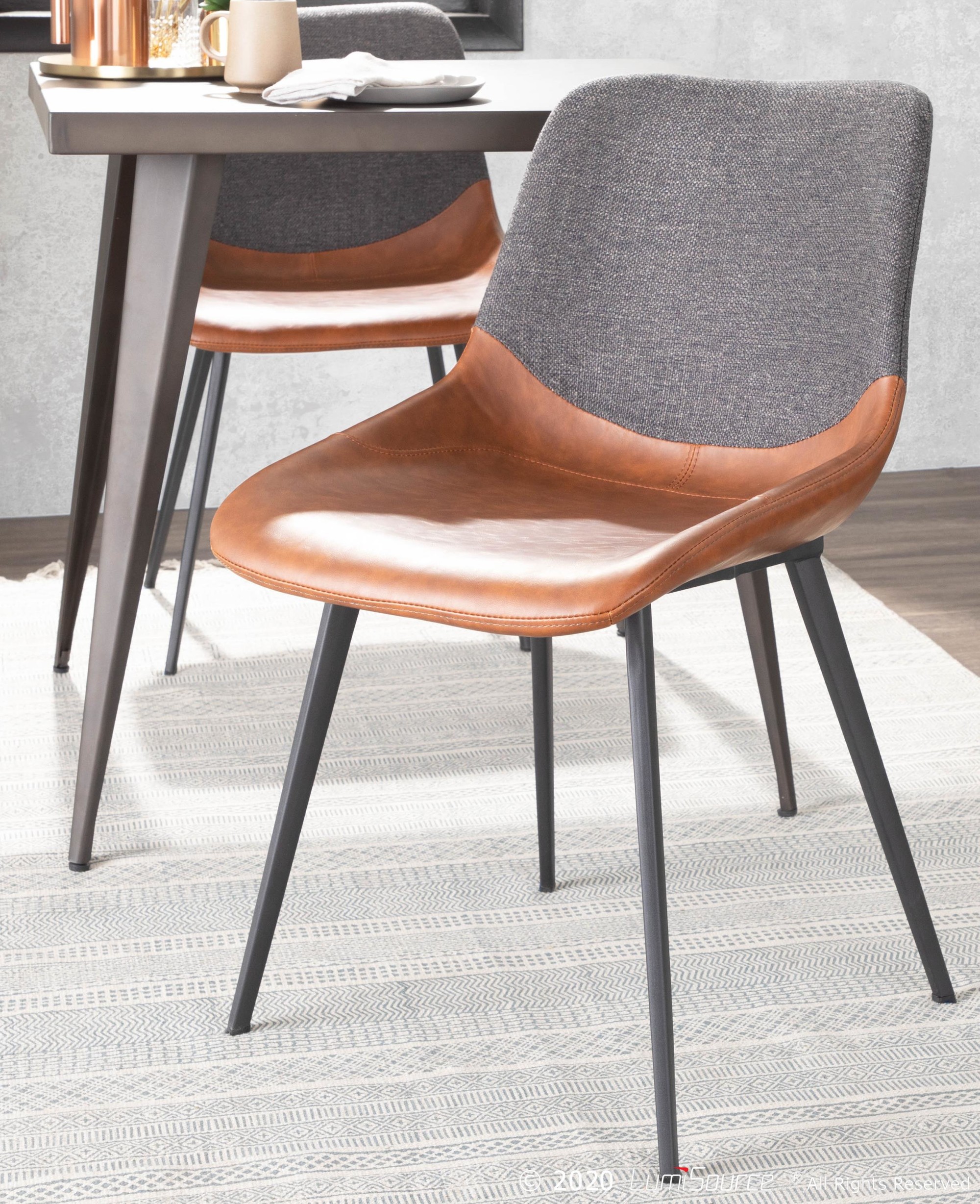 Outlaw Industrial Two-Tone Dining Accent Chairs Brown/Grey (Set of 2) 7 Outlaw Industrial Two-Tone Dining Accent Chairs Brown/Grey (Set of 2) - Image 7