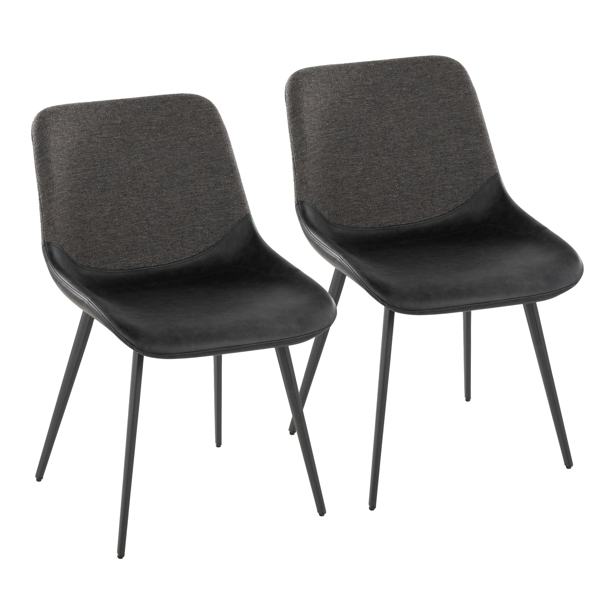 Outlaw Two-Tone Industrial Black and Grey Dining Chairs (Set of 2) 4 Outlaw Two-Tone Industrial Black and Grey Dining Chairs (Set of 2) - Image 4