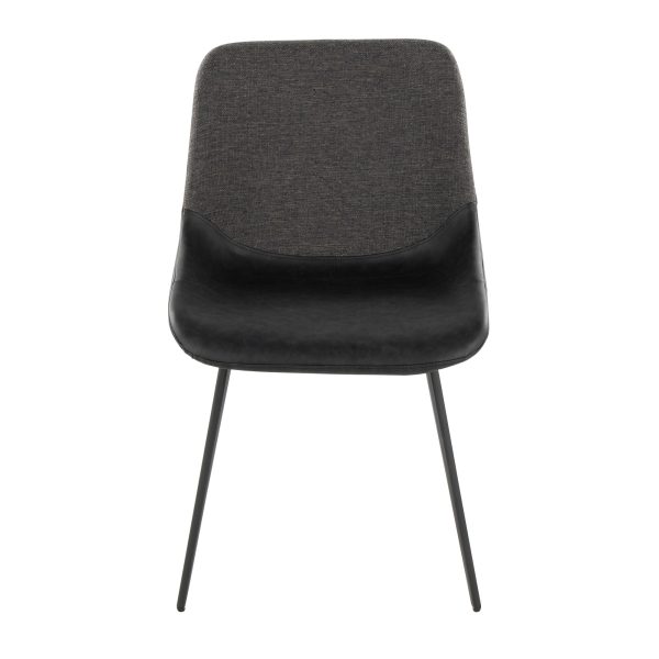 Outlaw Two Tone Industrial Black and Grey Dining Chairs Set of 2 8