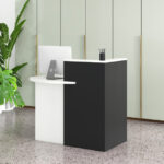 Oval Reception Desk with Adjustable Shelf and Lockable Drawer 58 Oval Reception Desk with Adjustable Shelf and Lockable Drawer