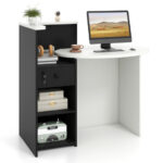 Oval Reception Desk with Adjustable Shelf and Lockable Drawer 59 Oval Reception Desk with Adjustable Shelf and Lockable Drawer