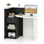 Oval Reception Desk with Adjustable Shelf and Lockable Drawer 60 Oval Reception Desk with Adjustable Shelf and Lockable Drawer