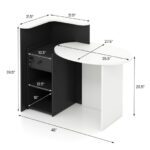 Oval Reception Desk with Adjustable Shelf and Lockable Drawer 61 Oval Reception Desk with Adjustable Shelf and Lockable Drawer