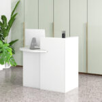 Oval Reception Desk with Adjustable Shelf and Lockable Drawer 65 Oval Reception Desk with Adjustable Shelf and Lockable Drawer