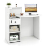 Oval Reception Desk with Adjustable Shelf and Lockable Drawer 66 Oval Reception Desk with Adjustable Shelf and Lockable Drawer