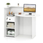 Oval Reception Desk with Adjustable Shelf and Lockable Drawer 67 Oval Reception Desk with Adjustable Shelf and Lockable Drawer