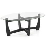 Modern Oval Coffee Table with Glass Top and Wooden Base 10 Modern Oval Coffee Table with Glass Top and Wooden Base