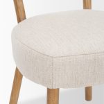 Owen Dining Chair W/ Medium Brown Wood and Beige Fabric