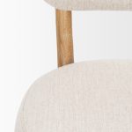 Owen Dining Chair W/ Medium Brown Wood and Beige Fabric