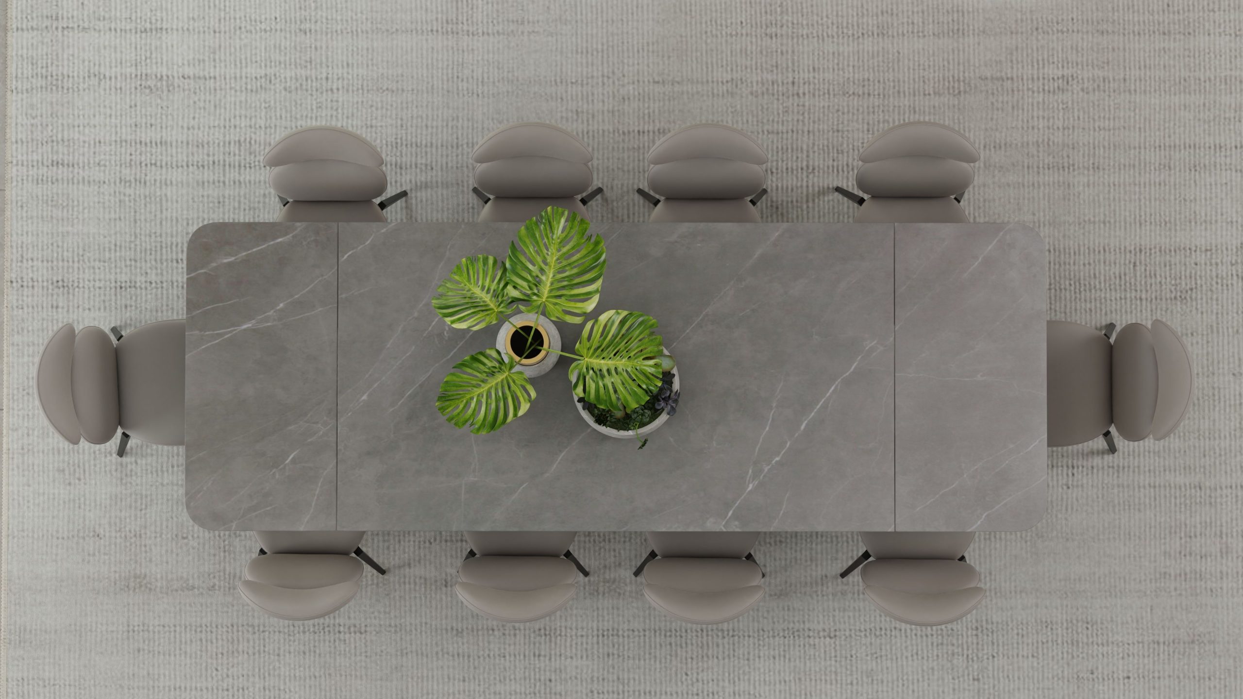 PALAZZO Grey Ceramic Double Extension Dining Table 3 PALAZZO Grey Ceramic Double Extension Dining Table - Image 3