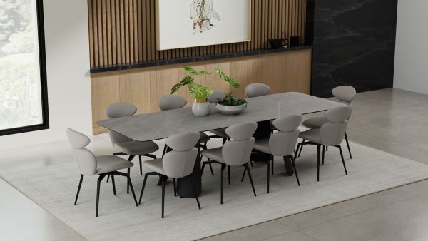 PALAZZO Grey Ceramic Double Extension Dining Table 3 2