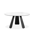 PALAZZO Round White Ceramic Top Dining Table Black Steel Base 7 PALAZZO Round White Ceramic Top Dining Table Black Steel Base