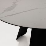 PALAZZO Round White Ceramic Top Dining Table Black Steel Base 9 PALAZZO Round White Ceramic Top Dining Table Black Steel Base