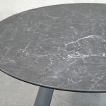 PALAZZO Slate Grey Ceramic Round Dining Table Black Steel