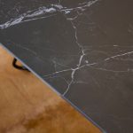 PAPILLON Dining Table Black Sintered Stone Black Base