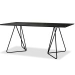 PAPILLON Dining Table Black Sintered Stone Black Base