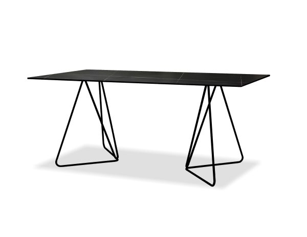 PAPILLON Dining Table Black Sintered Stone Black Base 6