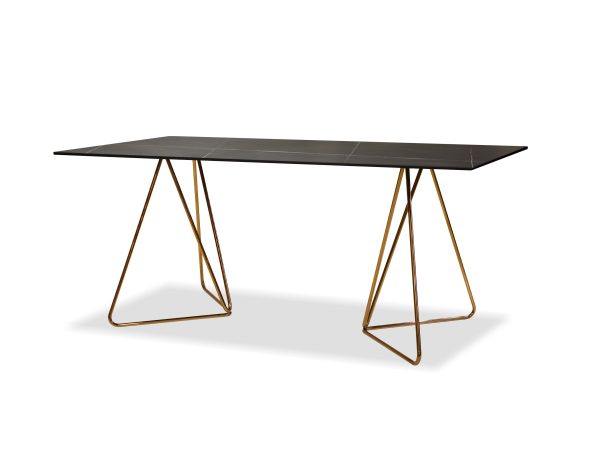 PAPILLON Dining Table Rose Gold Sintered Stone 5