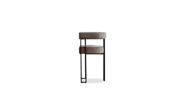 PARAH Bruna Fabric Black Steel Counter Stool 2 2