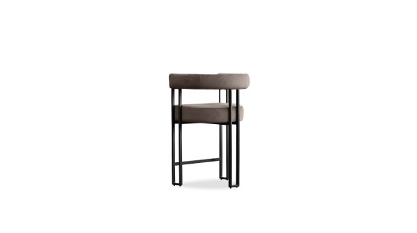 PARAH Bruna Fabric Black Steel Counter Stool 3 2