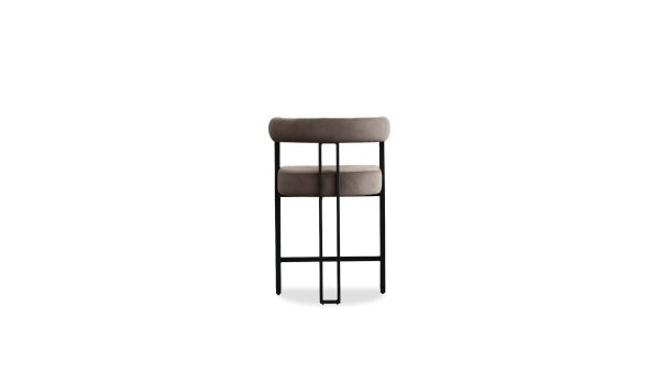 PARAH Bruna Fabric Black Steel Counter Stool 4 2