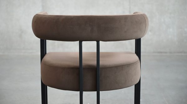 PARAH Bruna Fabric Black Steel Counter Stool 5 2