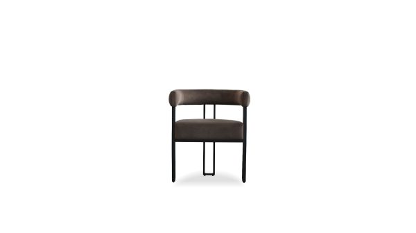 PARAH Bruna Fabric Dining Armchair Black Steel Base 1 2