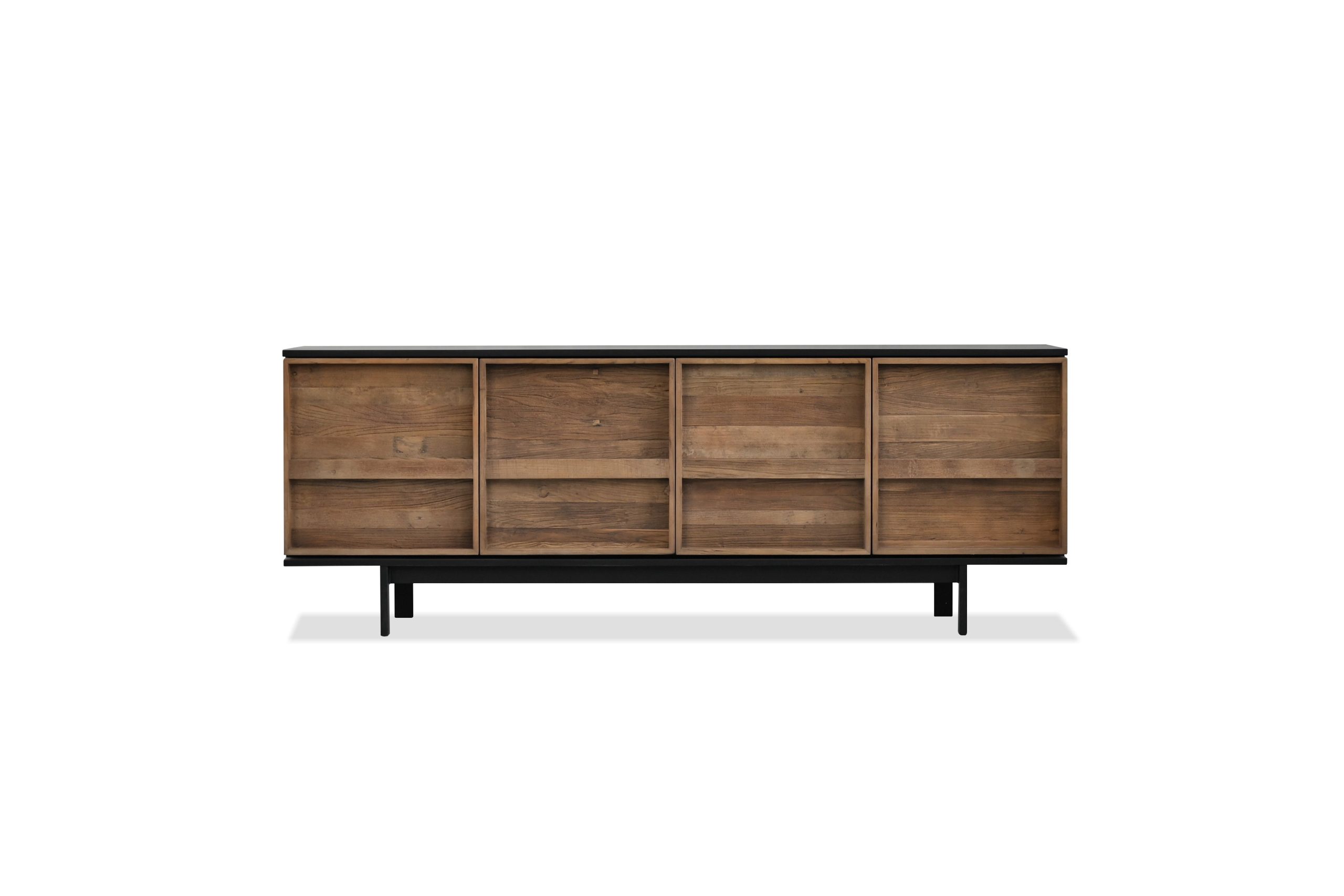 PASSAGE Matte Black Sideboard with Reclaimed Elm Doors 2 PASSAGE Matte Black Sideboard with Reclaimed Elm Doors - Image 2