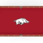 University of Arkansas Pool Table with Navajo Finish and Tapered Leg 12 University of Arkansas Pool Table with Navajo Finish and Tapered Leg