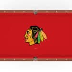 Chicago Blackhawks Pool Table with Navajo Finish and Claw Leg