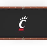 University of Cincinnati Pool Table with Navajo Finish and Tapered Leg